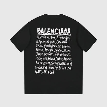 Balenciaga Countries T-Shirt Black - retro