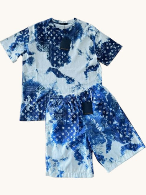 LV Blue Bandana SET