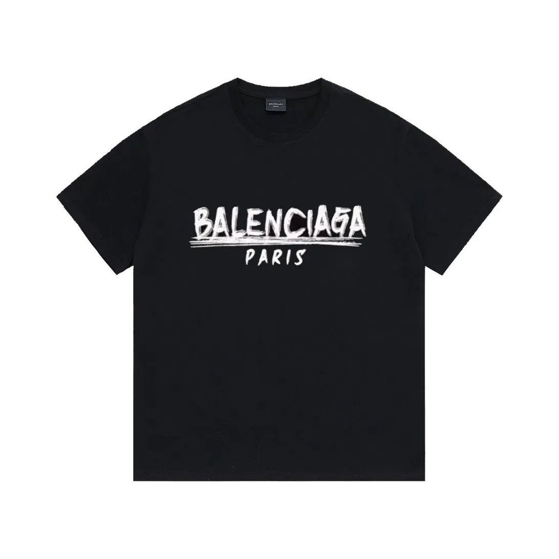 Balenciaga Paris Graffiti T-Shirt Black - fronte