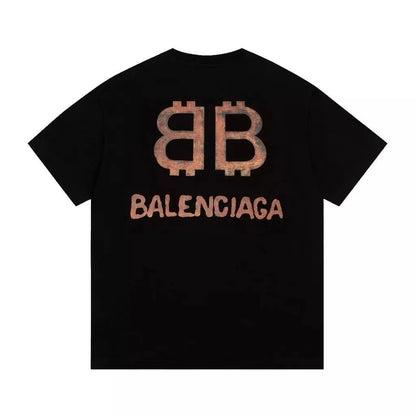 Balenciaga BB Logo Bitcoin T-Shirt Black - fronte