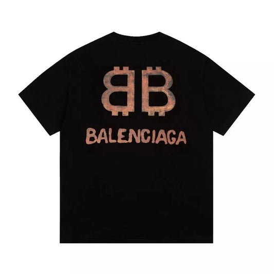 Balenciaga BB Logo Bitcoin T-Shirt Black - fronte